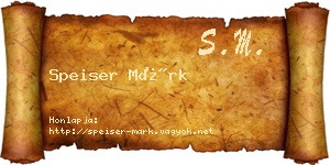 Speiser Márk névjegykártya